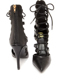 Speed Limit 98 Slope Black Lace Up High Heel Booties