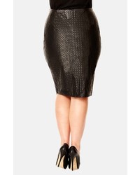 City Chic Quilted Faux Leather Skirt