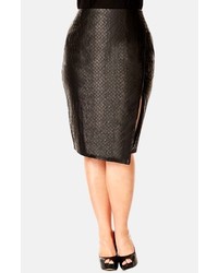 City Chic Quilted Faux Leather Skirt