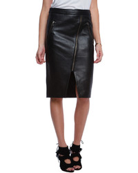 Michelle Mason Zippered Leather Skirt
