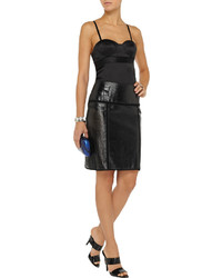 Proenza Schouler Perforated Glossed Leather Skirt