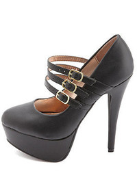 Charlotte Russe Triple Mary Jane Platform Pumps