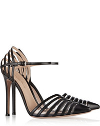 Gianvito Rossi Cutout Leather And Pvc Pumps