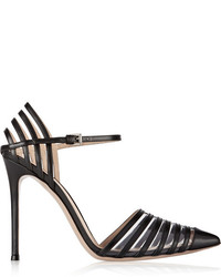 Gianvito Rossi Cutout Leather And Pvc Pumps