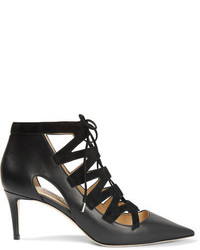 Jimmy Choo Dixon Cutout Leather And Suede Pumps Black