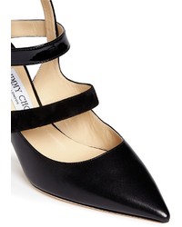 Jimmy Choo Driss Caged Mix Leather Pumps