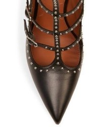 Givenchy Elegant Studded Leather Point Toe Pumps