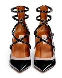 Valentino Love Latch Caged Patent Leather Pumps