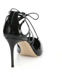 Casadei Patent Leather Butterfly Cutout Point Toe Pumps