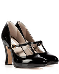 Marc Jacobs Patent Leather T Strap Mary Janes In Black