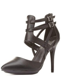 Charlotte Russe Strappy Pointed Toe Dorsay Heels