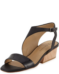 Neiman Marcus Cale Asymmetrical Cutout Sandal Black