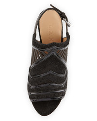 L.A.M.B. Hadley Cutout Leather Sandal Black