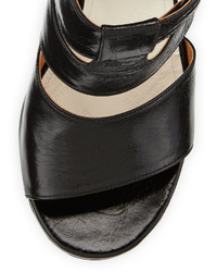 Maison Margiela Strappy Leather Cutout Sandal Black