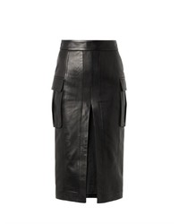 Black Cutout Leather Skirt