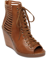 BCBGeneration Malbon Lace Up Wedge Booties