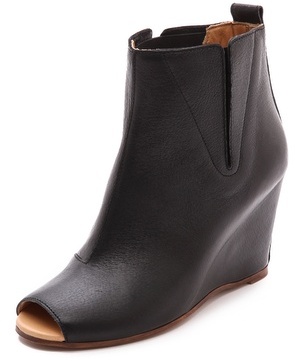open toe wedge ankle boots