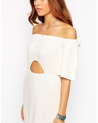 Asos Collection Maxi Dress With Off Shoulder And Cut Out Waist