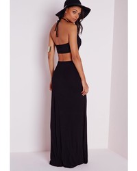 Missguided Cut Out Side Maxi Dress Black