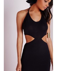 Missguided Cut Out Side Maxi Dress Black