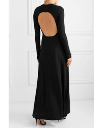 Michael Lo Sordo Open Back Ribbed Stretch Jersey Maxi Dress