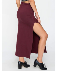 American Apparel Cotton Spandex Slit Maxi Skirt