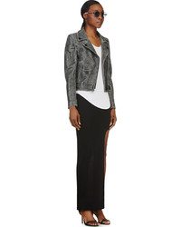 Helmut Lang Black Jersey Side Slit Maxi Skirt
