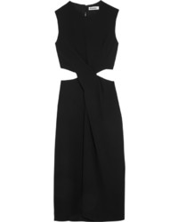 Jil Sander Cutout Crepe Midi Dress Black
