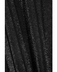 Cushnie et Ochs Cutout Metallic Stretch Knit Midi Dress Black