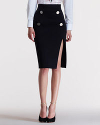 Altuzarra Margaret Buttoned Side Slit Pencil Skirt