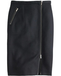 J.Crew Asymmetrical Zip Pencil Skirt In Wool
