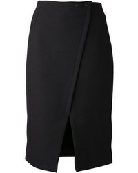 Women's Black Cropped Top, Black Cutout Pencil Skirt, Black Suede ...