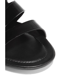 Tod's Cutout Patent Leather Sandals Black