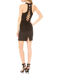 ChicNova Back Cutout Bodycon Sleeveless Black Dress With Side Vent