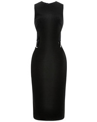 Cushnie et Ochs Pearl Embellished Cut Out Jersey Dress Blackwhite
