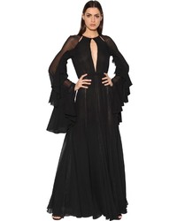 Giambattista Valli Ruffled Cutout Silk Georgette Dress