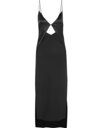 Black Cutout Silk Maxi Dress