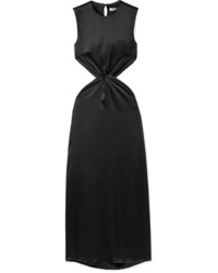 Deitas Olympia Knotted Cutout Silk Satin Maxi Dress