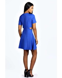 Boohoo Carly Cut Out Double Layer Skater Dress