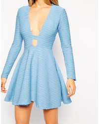 Asos Collection Deep Plunge Open Front Skater Dress