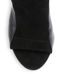Vince Bayard Suede Leather Open Toe Booties