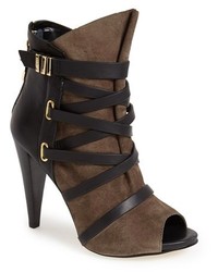 GUESS Candie Peep Toe Leather Bootie