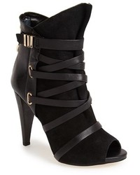 GUESS Candie Peep Toe Leather Bootie