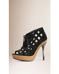 Burberry Cut Out Suede Ankle Boots