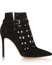 Gianvito Rossi Cutout Suede Ankle Boots