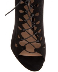 Emporio Armani Suede Cutout High Heel Boots