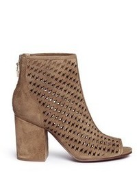 Ash Fl Lightning Bolt Perforated Suede Ankle Boots