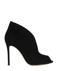 Gianvito Rossi 100mm Open Toe Suede Ankle Boots