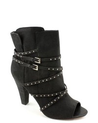 Maxstudio Zurich Black Open Toe Leather Fashion Ankle Boots