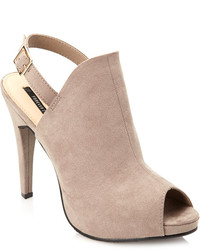 Forever 21 Peep Toe Faux Suede Booties